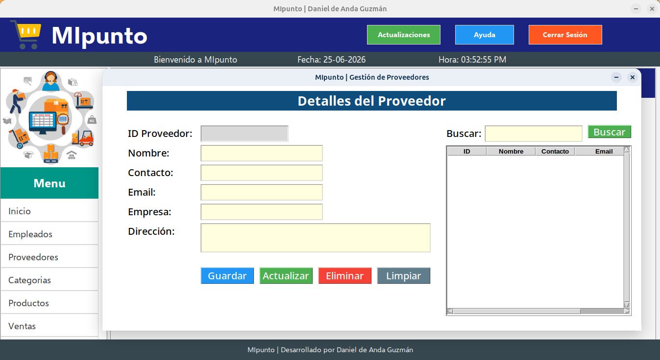 menu proveedor